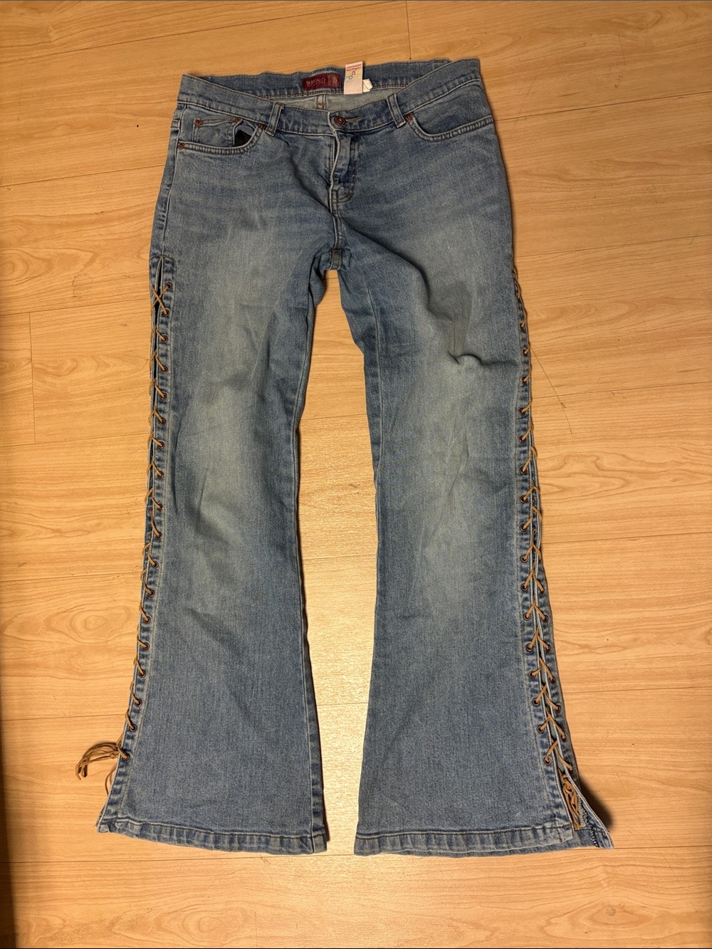 Buffalo Lace-Up Side Light Blue Womens Jeans
